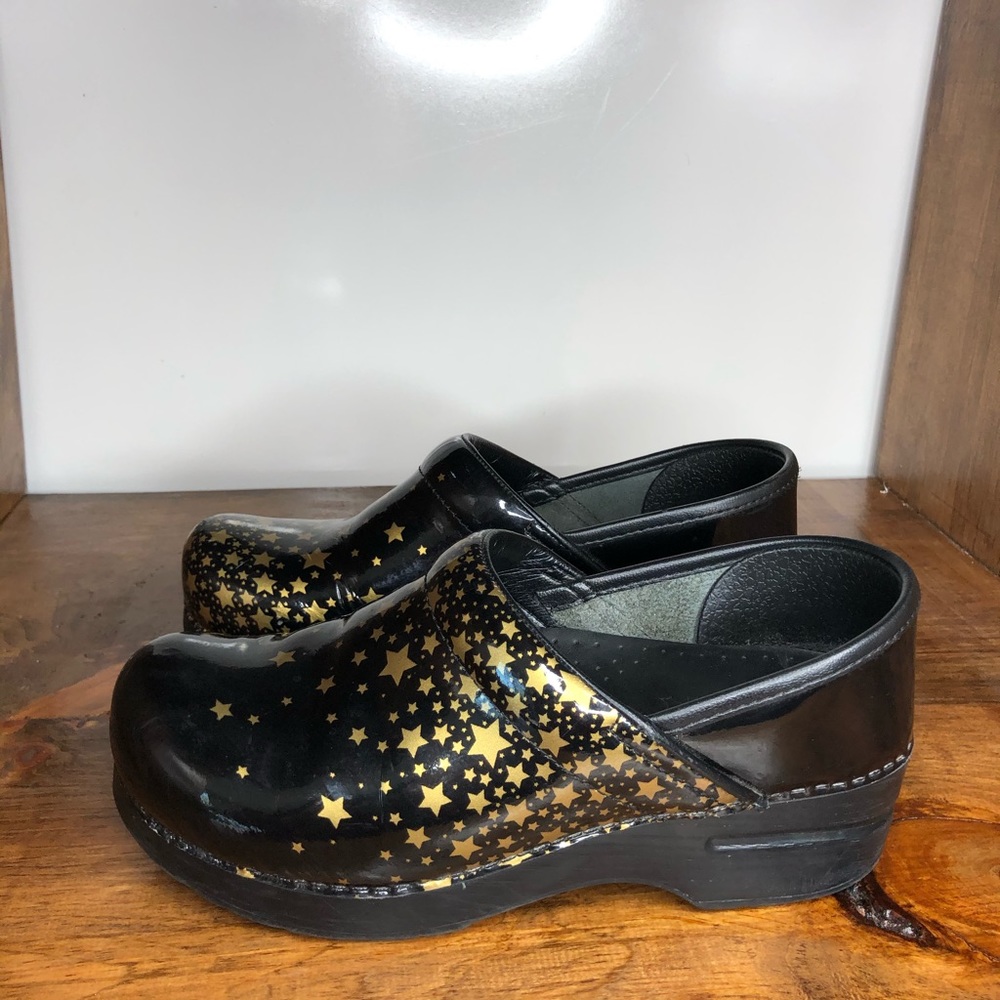 Dansko Black Twin Pro Falling Stars Clogs